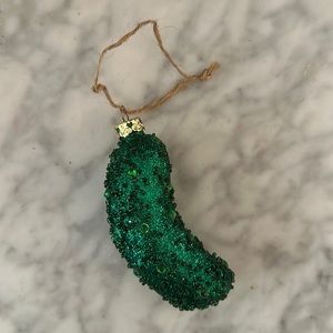 NEW Cody Foster Glitter Pickle Glass Ornament